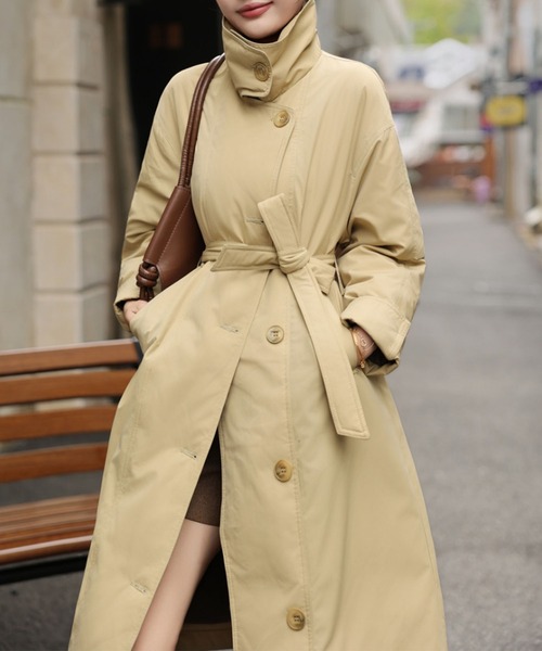 aimoha（アイモハ）の「ベルト付きロングダウンコート (AW)（ダウンジャケット/コート・レディース・チョコ/ブラック/イエロー/ベージュ/ダークグレー・M）」の20枚目の写真