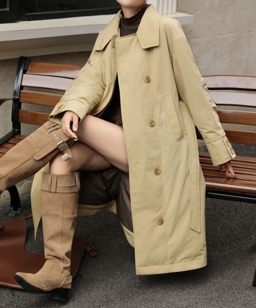 セール】ベルト付きロングダウンコート（ダウンジャケット/コート