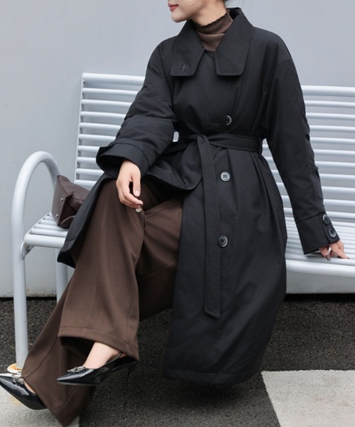 セール】ベルト付きロングダウンコート（ダウンジャケット/コート