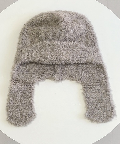 DAY CLOSET（デイ クローゼット）の「【耳まで暖かい/保温性・通気性あり】ループニット耳あて付きトルーパーハット レディース（ニットキャップ/ビーニー・レディース・ブラウン/ホワイト/ブルーグレー/ブラック/モカ・ONE SIZE）」の5枚目の写真