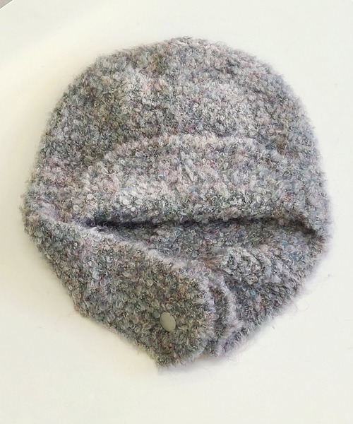 DAY CLOSET（デイ クローゼット）の「【耳まで暖かい/保温性・通気性あり】ループニット耳あて付きトルーパーハット レディース（ニットキャップ/ビーニー・レディース・ブラウン/ホワイト/ブルーグレー/ブラック/モカ・ONE SIZE）」の11枚目の写真