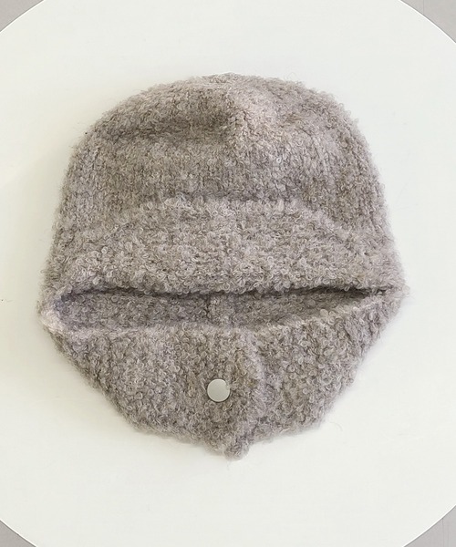 DAY CLOSET（デイ クローゼット）の「【耳まで暖かい/保温性・通気性あり】ループニット耳あて付きトルーパーハット レディース（ニットキャップ/ビーニー・レディース・ブラウン/ホワイト/ブルーグレー/ブラック/モカ・ONE SIZE）」の15枚目の写真
