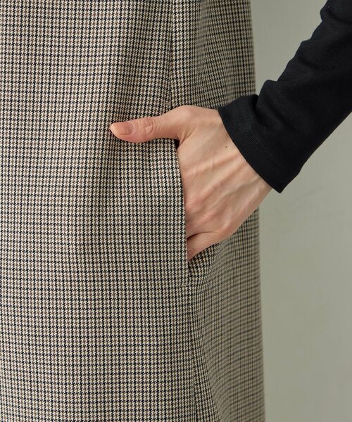 A/C DESIGN BY ALPHA CUBIC（エーシーデザインバイアルファキュービック）の「【ローズオイル加工】千鳥柄ジャンスカワンピース（ワンピース・レディース・ブラウン/ブラック・9号/11号）」の11枚目の写真