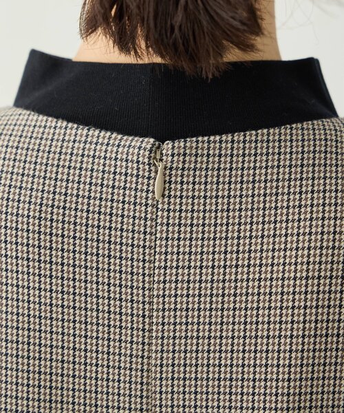 A/C DESIGN BY ALPHA CUBIC（エーシーデザインバイアルファキュービック）の「【ローズオイル加工】千鳥柄ジャンスカワンピース（ワンピース・レディース・ブラウン/ブラック・9号/11号）」の13枚目の写真