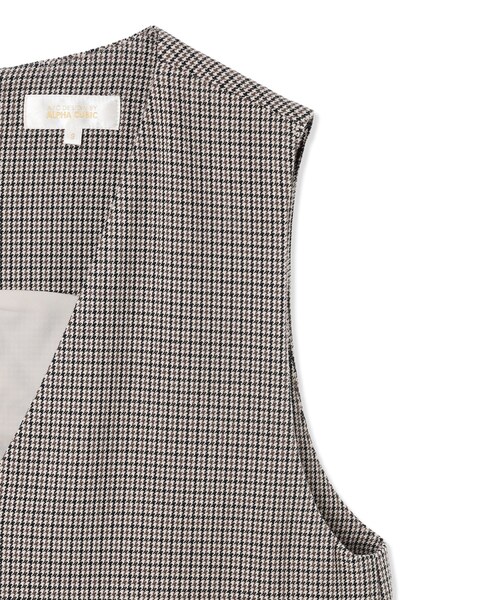 A/C DESIGN BY ALPHA CUBIC（エーシーデザインバイアルファキュービック）の「【ローズオイル加工】千鳥柄ジャンスカワンピース（ワンピース・レディース・ブラウン/ブラック・9号/11号）」の21枚目の写真