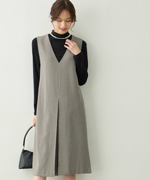 A/C DESIGN BY ALPHA CUBIC | 【ローズオイル加工】千鳥柄ジャンスカワンピース(ワンピース)