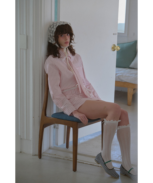LETERIE(レテリー)の「STRIPE MINI SKIRT_PINK(スカート・レディース・ピンク・SMALL/MEDIUM)」の3枚目の写真