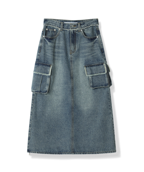 AVANDRESS(アバンドレス )の「Harper Tassel Pocket Denim Long Skirt YELLOW BLUE(スカート・レディース・イエロー・SMALL/MEDIUM/LARGE)」の5枚目の写真
