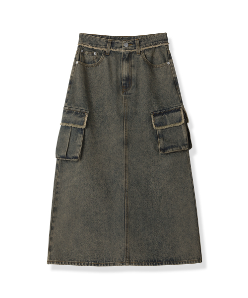 AVANDRESS(アバンドレス )の「Harper Tassel Pocket Denim Long Skirt YELLOW BLUE(スカート・レディース・イエロー・SMALL/MEDIUM/LARGE)」の6枚目の写真