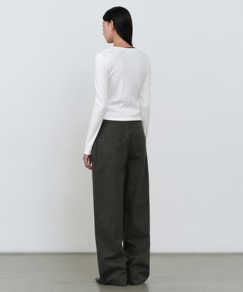 MUSINSA STANDARD WOMAN（ムシンサスタンダードウーマン）の「ウィメンズコットンエクストラワイドパンツ[ダークグレー]（その他パンツ・レディース・その他・30/24/25/26/27/28/29）」の3枚目の写真