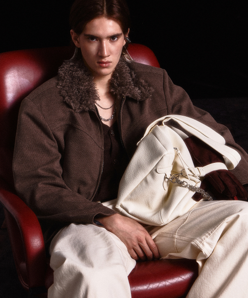 WESLEYHYUSTON(ウェズリーユーストン)の「Dust line fur collar herringbone jacket brown(その他アウター・メンズ・その他・MEDIUM/LARGE)」の5枚目の写真
