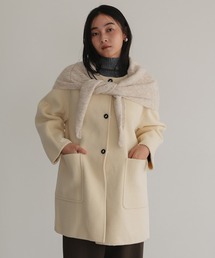 TENTO（テント）の「ストール付きコート（ノーカラーコート）」