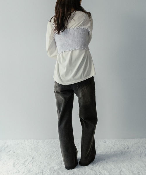 on:nue（オンニュ）の「【on:nue】[着用動画あり！/3way仕様] シャツ×ビスチェ レイヤードストライプシャツ（シャツ/ブラウス・レディース・ブルー/ホワイト・FREE）」の22枚目の写真