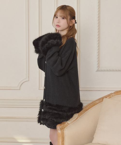 8周年記念アイテム】ビジューボタンファーカーディガン【ZOZOTOWN限定 8周年記念アイテム】ビジューボタンファーカーディガン【ZOZOTOWN限定