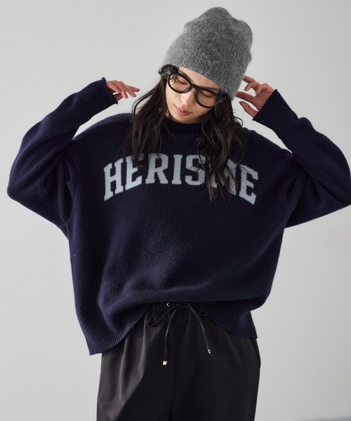 BARNYARDSTORM(バンヤードストーム)の「BARNYARDSTORM / HERISMロゴニット(ニット/セーター・レディース・オフホワイト/グレー/ネイビー・FREE)」の3枚目の写真