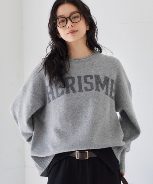 BARNYARDSTORM(バンヤードストーム)の「BARNYARDSTORM / HERISMロゴニット(ニット/セーター・レディース・オフホワイト/グレー/ネイビー・FREE)」の2枚目の写真