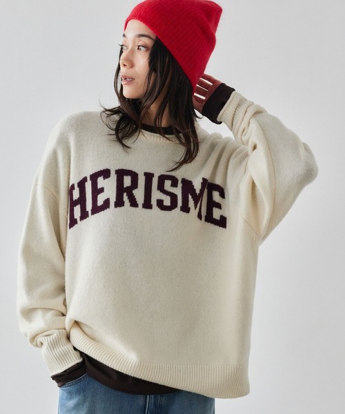 BARNYARDSTORM(バンヤードストーム)の「BARNYARDSTORM / HERISMロゴニット(ニット/セーター・レディース・オフホワイト/グレー/ネイビー・FREE)」の1枚目の写真