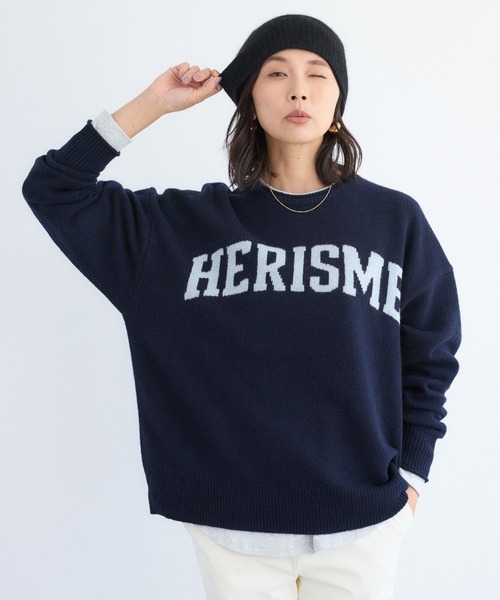BARNYARDSTORM(バンヤードストーム)の「BARNYARDSTORM / HERISMロゴニット(ニット/セーター・レディース・オフホワイト/グレー/ネイビー・FREE)」の4枚目の写真
