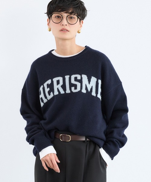 BARNYARDSTORM(バンヤードストーム)の「BARNYARDSTORM / HERISMロゴニット(ニット/セーター・レディース・オフホワイト/グレー/ネイビー・FREE)」の6枚目の写真