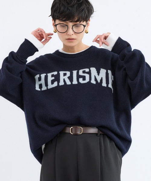 BARNYARDSTORM(バンヤードストーム)の「BARNYARDSTORM / HERISMロゴニット(ニット/セーター・レディース・オフホワイト/グレー/ネイビー・FREE)」の14枚目の写真