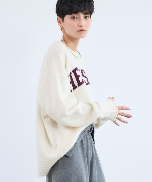 BARNYARDSTORM(バンヤードストーム)の「BARNYARDSTORM / HERISMロゴニット(ニット/セーター・レディース・オフホワイト/グレー/ネイビー・FREE)」の19枚目の写真