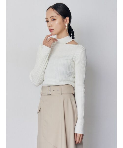 MURUA（ムルーア）の「チョーカーランダムリブニット（ニット/セーター・レディース・ブラック/ブルー/ホワイト・FREE）」の13枚目の写真