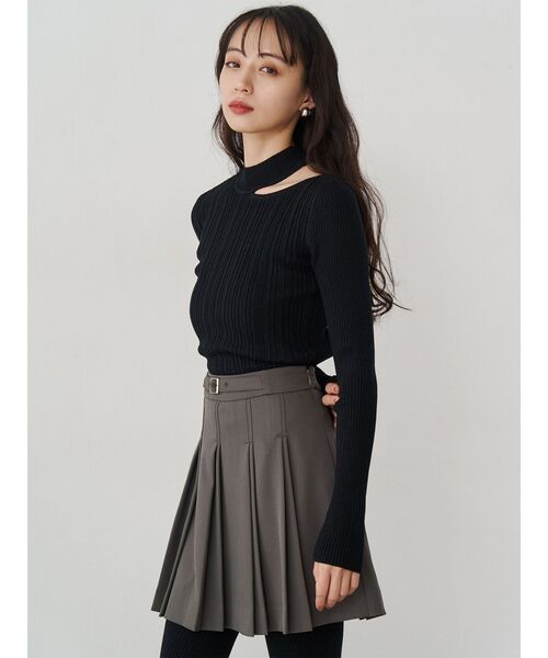 MURUA（ムルーア）の「チョーカーランダムリブニット（ニット/セーター・レディース・ブラック/ブルー/ホワイト・FREE）」の17枚目の写真