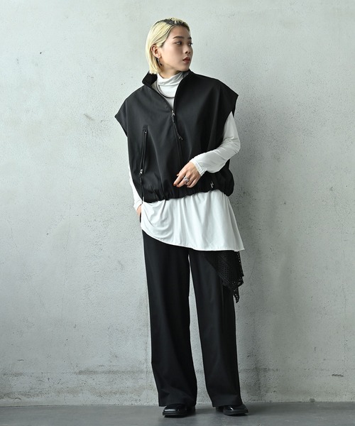 funda mine（ファンダマイン）の「スタンドカラーベスト（ベスト・レディース・ブラック・FREE）」の4枚目の写真