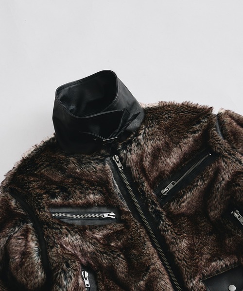Switch Design Faux Fur Flight Jacet / スイッチデザインフェイク
