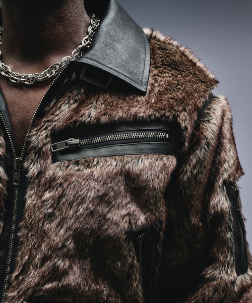 Switch Design Faux Fur Flight Jacet / スイッチデザインフェイク