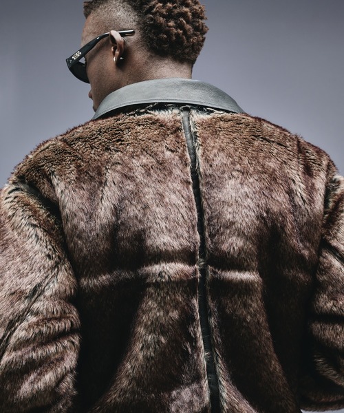 Switch Design Faux Fur Flight Jacet / スイッチデザインフェイク