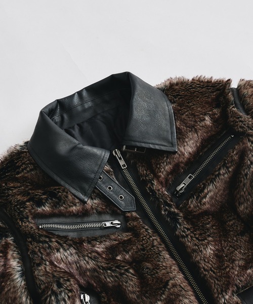 Switch Design Faux Fur Flight Jacet / スイッチデザインフェイク