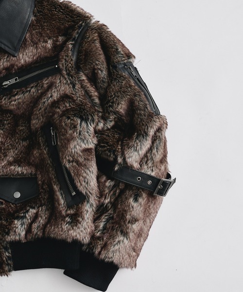 Switch Design Faux Fur Flight Jacet / スイッチデザインフェイク