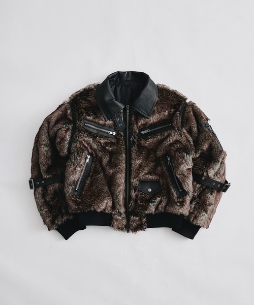 Switch Design Faux Fur Flight Jacet / スイッチデザインフェイク