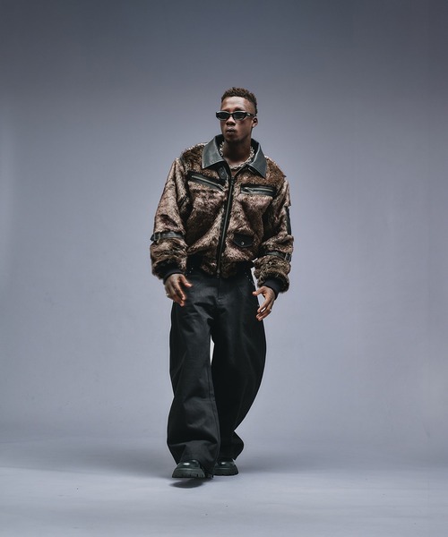 Switch Design Faux Fur Flight Jacet / スイッチデザインフェイク