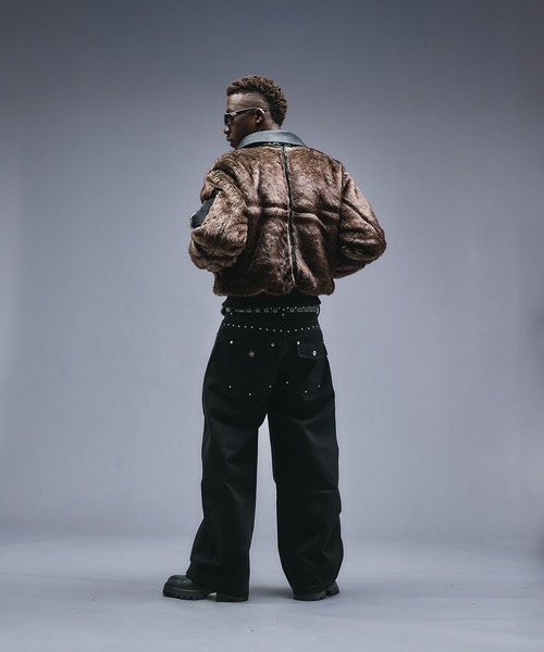 UNDERHUNK / スイッチデザインフェイクファーフライトジャケット Switch Design Faux Fur Flight Jacet / スイッチデザインフェイク