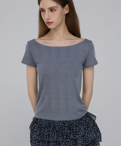 Tie dye boat neck short sleeve blue（Tシャツ/カットソー）｜CHICKS