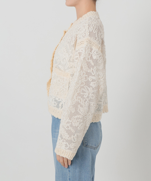 IENA LA BOUCLE（イエナラブークル）の「IENA LA BOUCLE レースコンビカーディガン（カーディガン/ボレロ・レディース・ホワイト×ホワイト・FREE）」の11枚目の写真