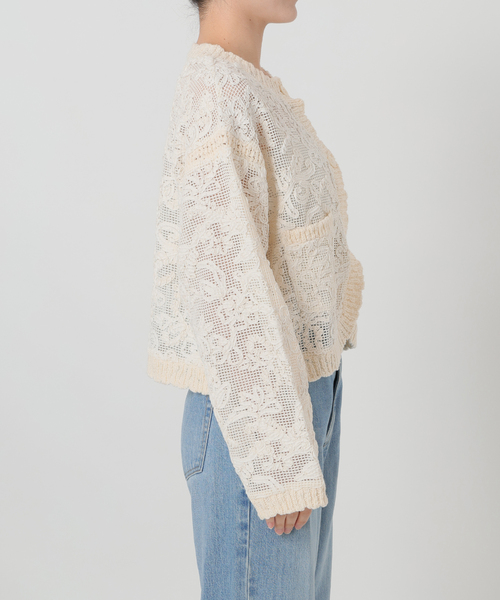 IENA LA BOUCLE（イエナラブークル）の「IENA LA BOUCLE レースコンビカーディガン（カーディガン/ボレロ・レディース・ホワイト×ホワイト・FREE）」の13枚目の写真