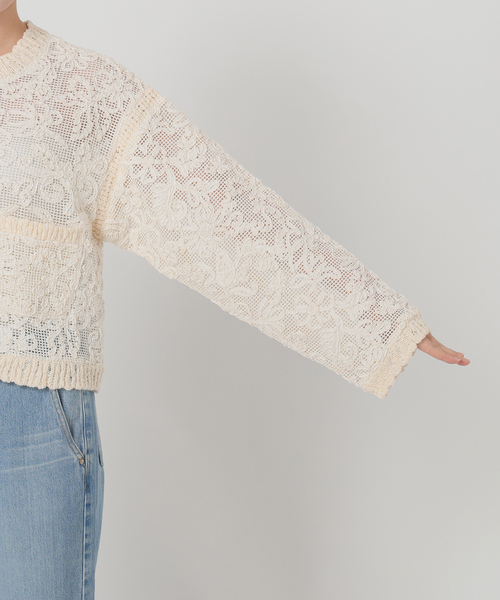 IENA LA BOUCLE（イエナラブークル）の「IENA LA BOUCLE レースコンビカーディガン（カーディガン/ボレロ・レディース・ホワイト×ホワイト・FREE）」の14枚目の写真