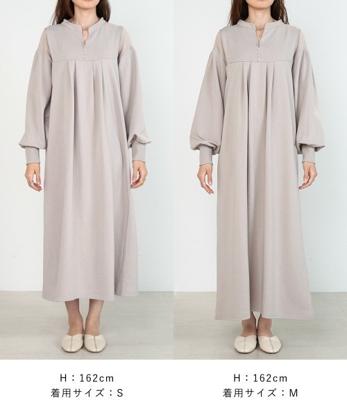Bab(バブ)の「【低身長向けサイズあり】カフタンシアー裏毛ワンピース(ワンピース・レディース・ベージュ・MEDIUM/SMALL)」の4枚目の写真