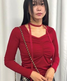 Lots of Love | リブレースタイ付トップス(Tシャツ/カットソー)