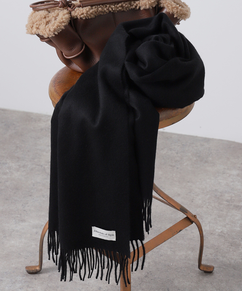 Johnstons of Elgin（ジョンストンズオブエルガン）の「【Johnstons of Elgin】cashmere solid stole：ストール（ストール/ショール・レディース・ブラック/チャコールグレー/ベージュ・FREE）」の14枚目の写真
