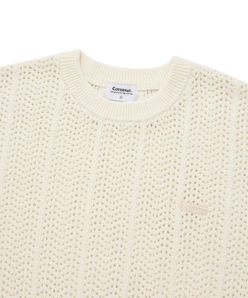 COVERNAT(カバーナット)の「ケーブルラウンドハーフニットアイボリー(ニット/セーター・レディース・その他・LARGE/MEDIUM/SMALL/X-LARGE/X-SMALL/XX-LARGE)」の3枚目の写真