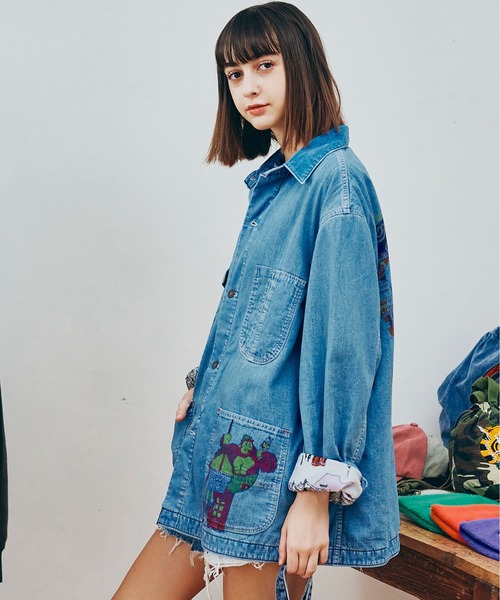 RNA（アールエヌエー）の「J2172 PINK MOTEL カバーオールジャケット（カバーオール・レディース・ライトインディゴブルー・MEDIUM）」の11枚目の写真