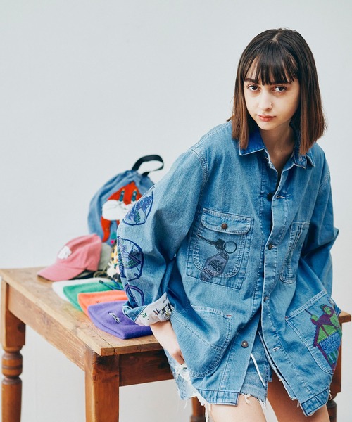 RNA（アールエヌエー）の「J2172 PINK MOTEL カバーオールジャケット（カバーオール・レディース・ライトインディゴブルー・MEDIUM）」の18枚目の写真
