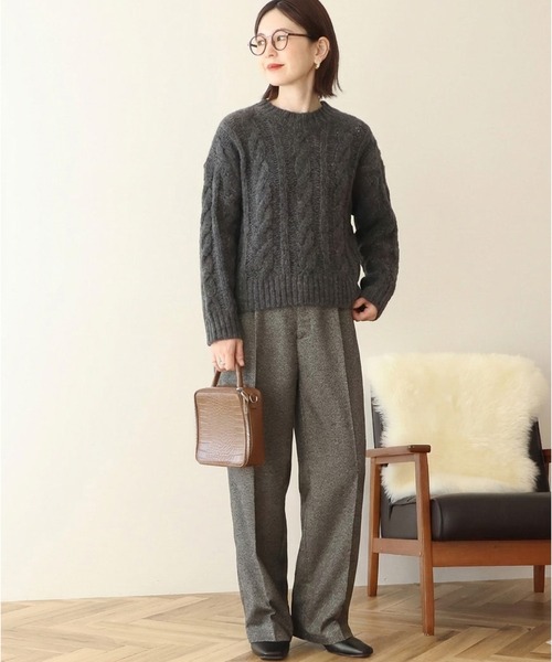 【試着のみ新品】Ameri アメリ　ケーブルフェイクファーニット Ameri（アメリ）の「SECRET FACE KNIT TOP（ニット/セーター）」 - WEAR