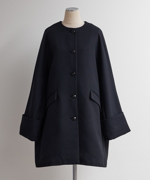 PUAL CE CIN（ピュアルセシン）の「ノーカラーコート（ノーカラーコート・レディース・ベージュ/ネイビー・FREE）」の12枚目の写真