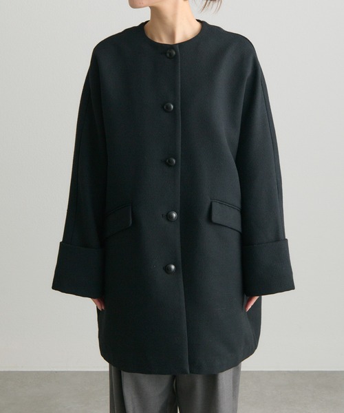 PUAL CE CIN（ピュアルセシン）の「ノーカラーコート（ノーカラーコート・レディース・ベージュ/ネイビー・FREE）」の15枚目の写真