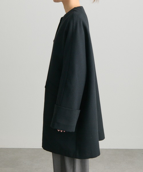 PUAL CE CIN（ピュアルセシン）の「ノーカラーコート（ノーカラーコート・レディース・ベージュ/ネイビー・FREE）」の16枚目の写真